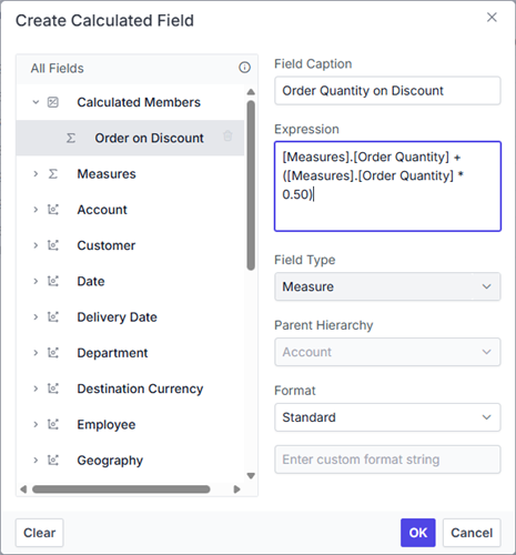 Editing the calculated field after change