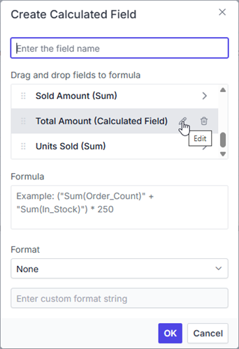 Editing the calculated field