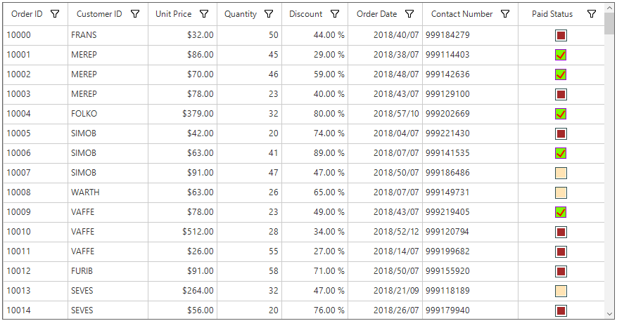 Winforms datagrid shows to display the changed the appearance  of checkbox column in datagrid windows form