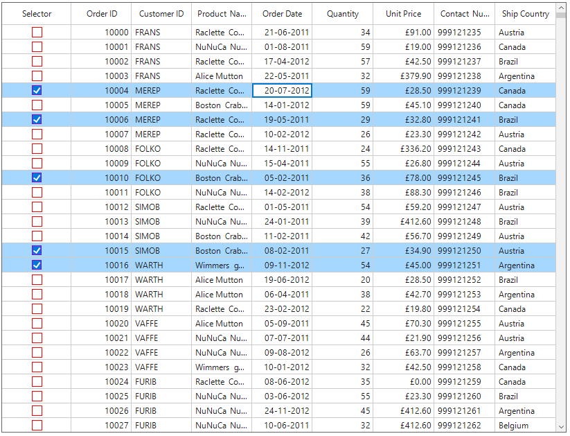 Winforms datagrid shows that GridCheckBoxSelectorColumn styling