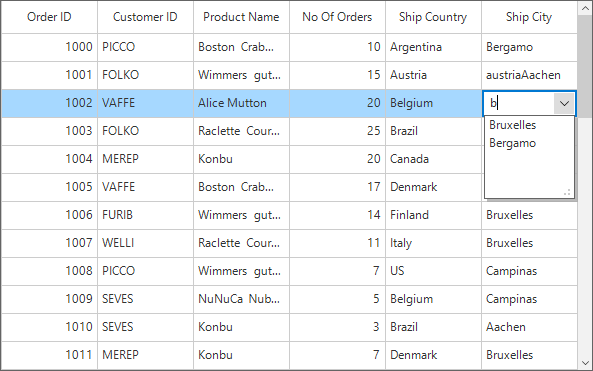 Winforms datagrid shows to apply the auto completing on edit mode of combobox column in datagrid windows form