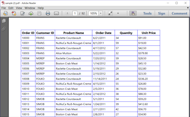 Windows forms datagrid displays applied color to cell border in exported PDF