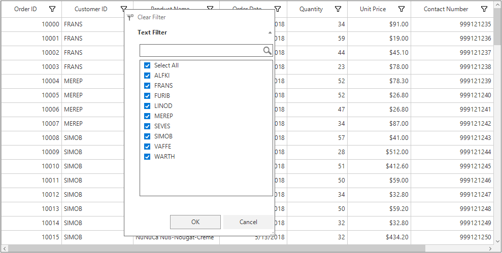Hiding Sort Options