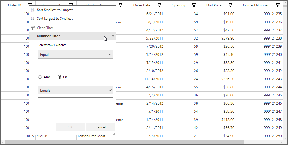 Advanced Filtering UI