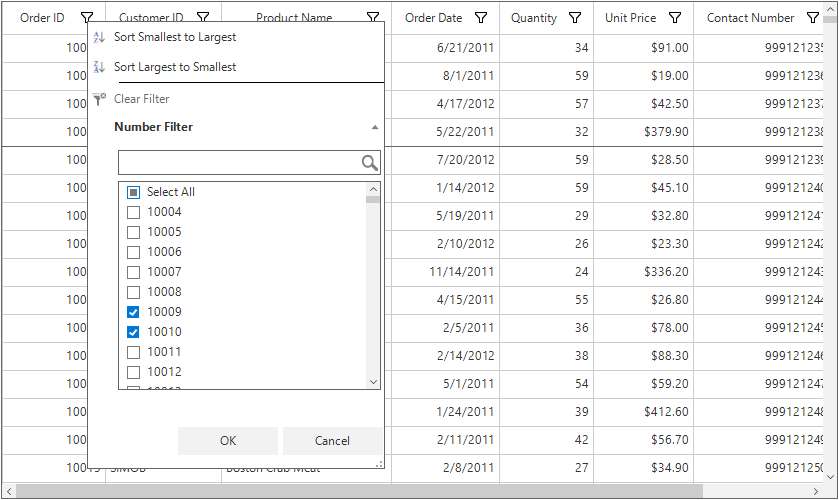 Retain the frozen row data in the view by managing the FilterPredicates event