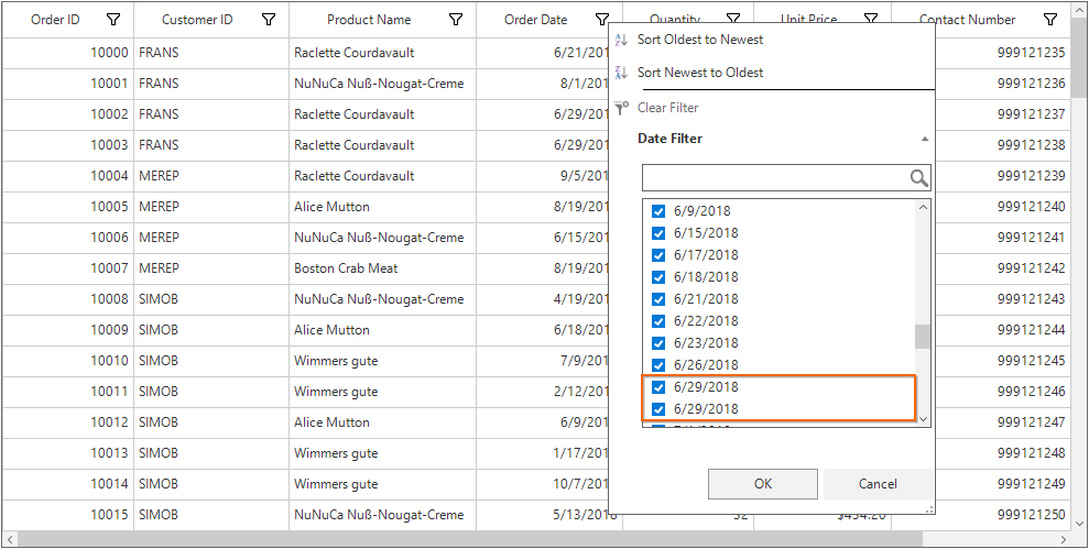 Filtering Based on Display Text