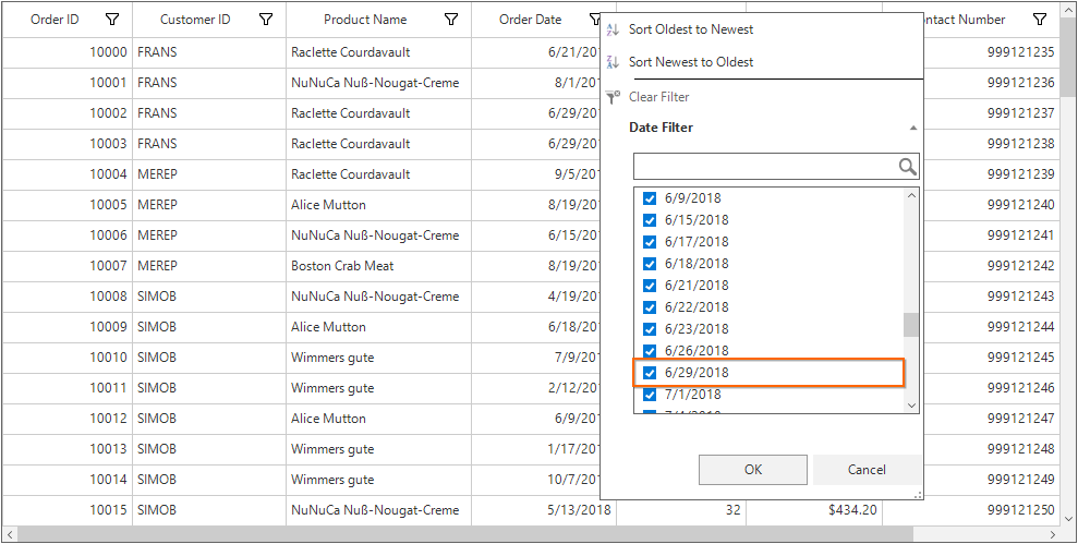 Filtering Based on Display Text