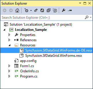 Added resource file shown in solution explorer