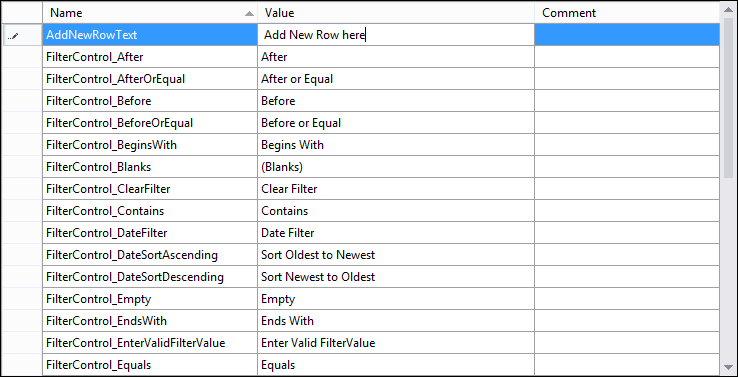 Modifying default resource file of winforms datagrid