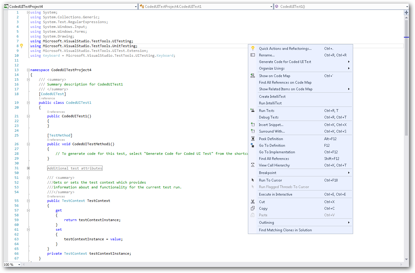 Click Run Tests in Windows Forms DataGrid