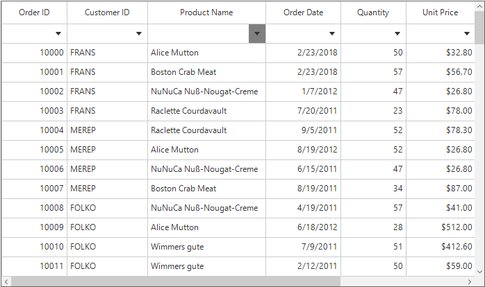 WindowsForms DataGrid showing filterrow with custom cell renderer