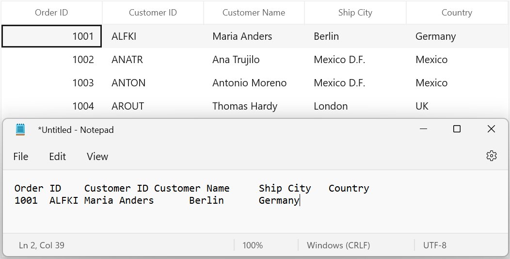 Copy to Clipboard in WinUI DataGrid