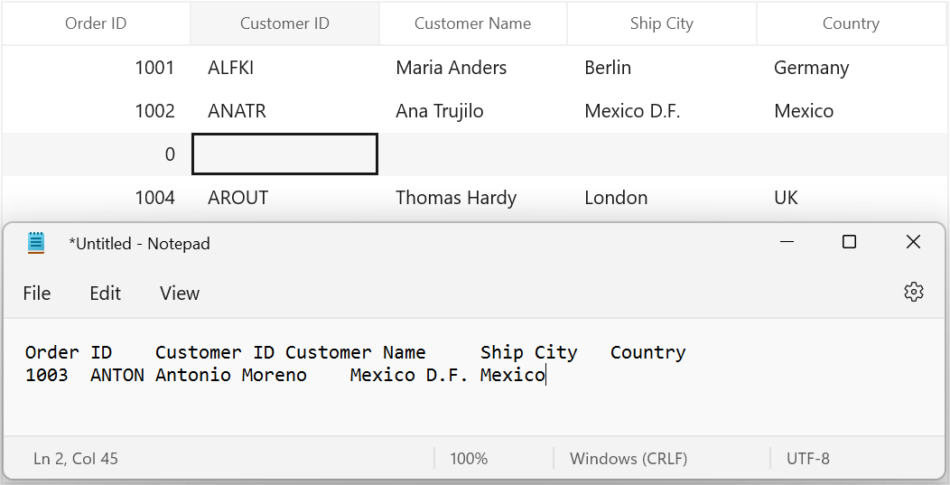 Cut to Clipboard in WinUI DataGrid