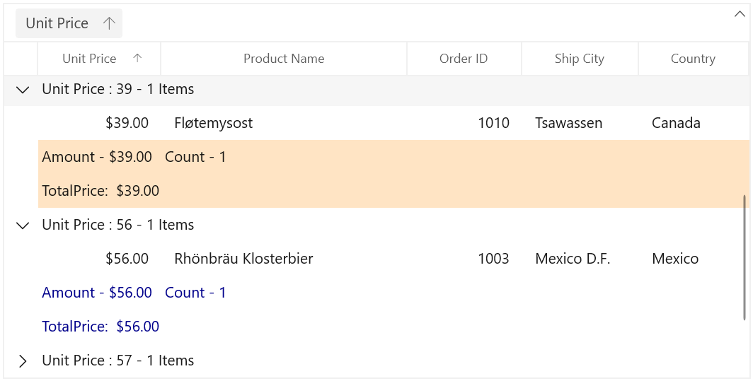 Conditional Styling of WinUI DataGrid Group Summary Cells
