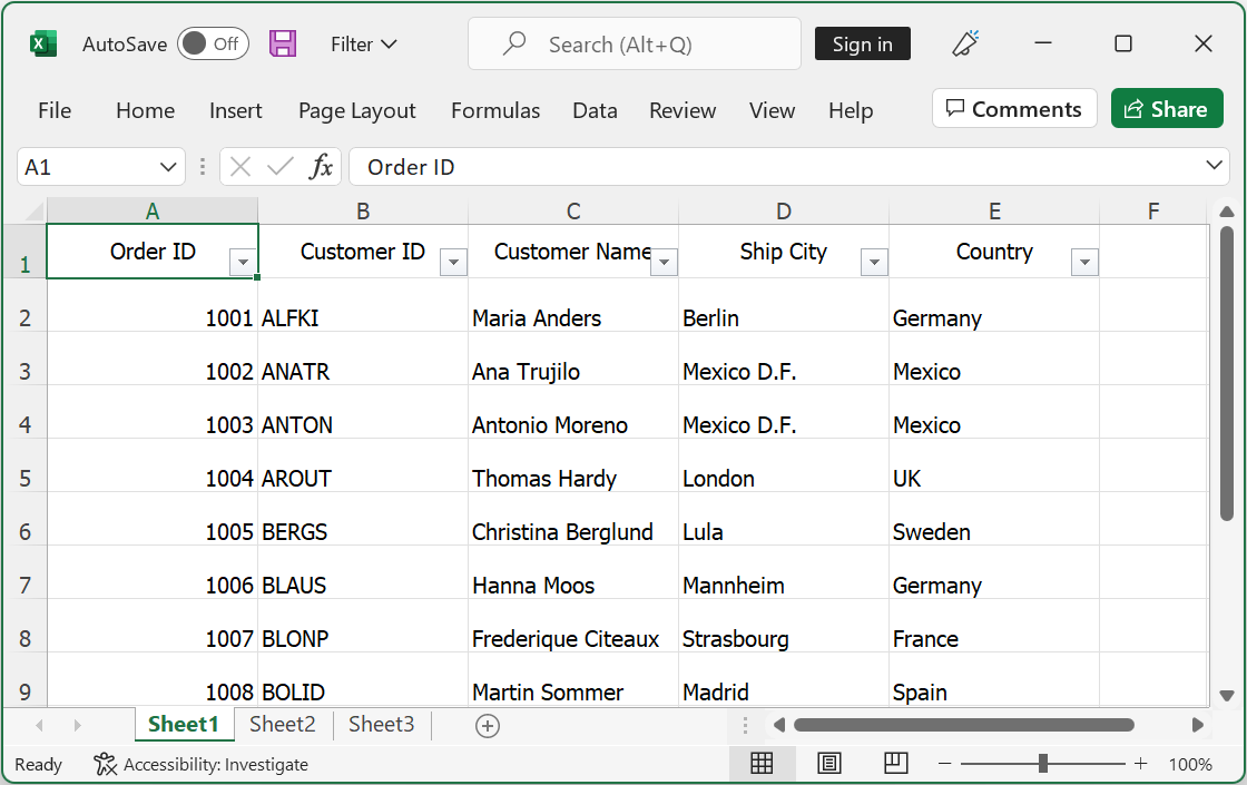 Filters on Exported Excel in WinUI DataGrid