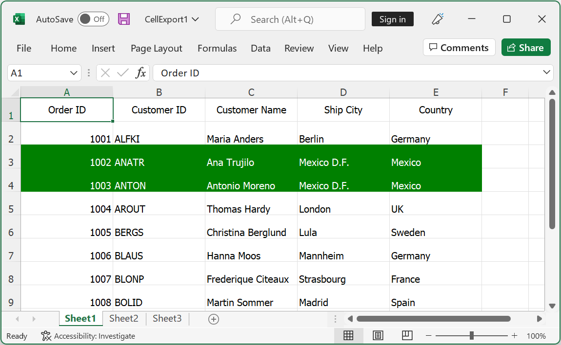 Customizing Row Style based on Data while Exporting to Excel in WinUI DataGrid