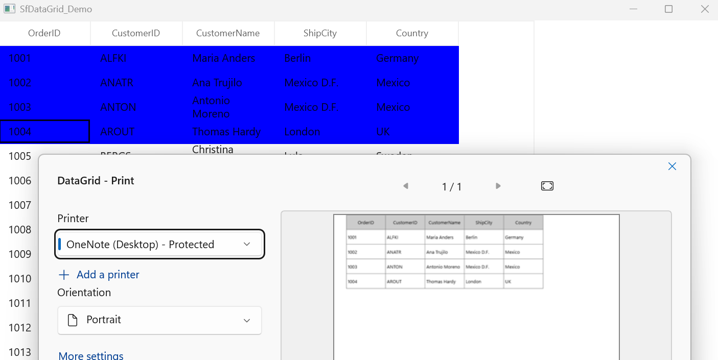 Printing Selected Rows in WinUI DataGrid