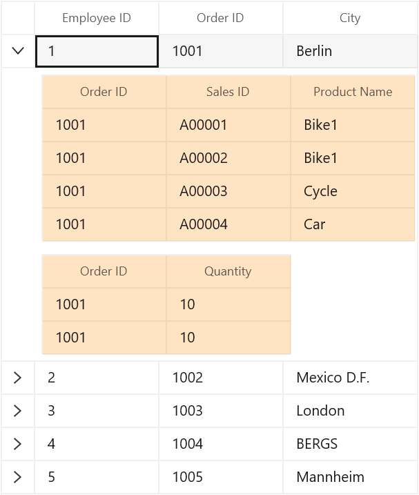 Appearance customization of DetailsViewDataGrid using key in WinUI DataGrid