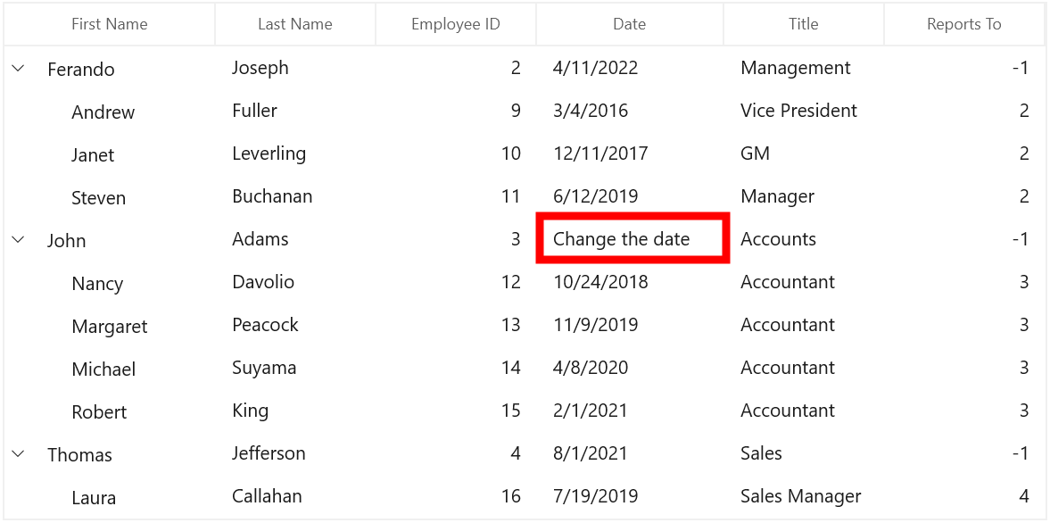 WinUI TreeGrid Column with DateColumn