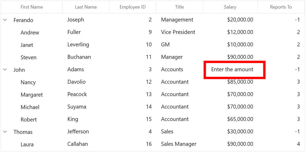 WinUI TreeGrid Column with NumericColumn