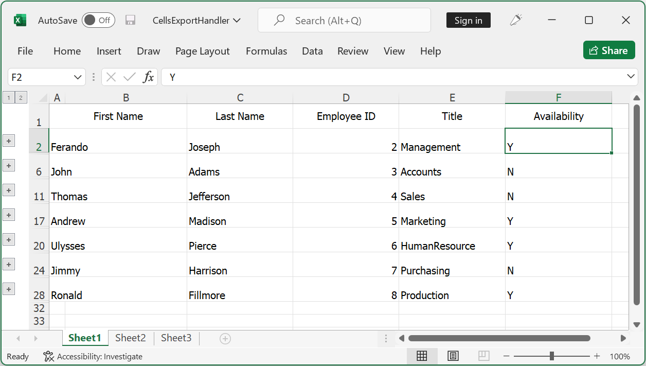Customizing Cell Values while Exporting to Excel in WinUI TreeGrid