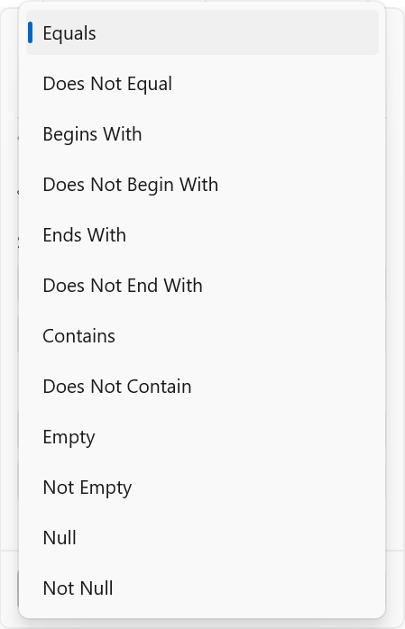 Displays Text Filter in WinUI TreeGrid