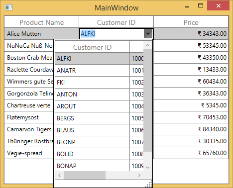 WPF DataGrid with MultiColumn Dropdown Control