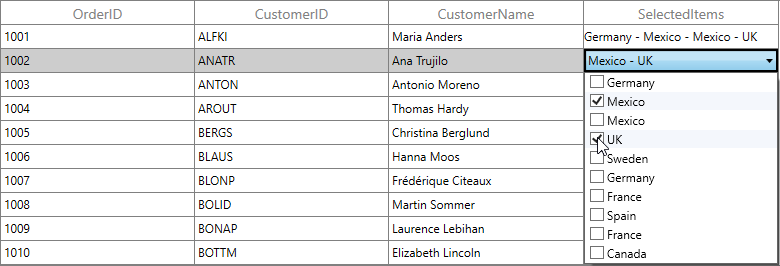 WPF DataGrid with MultiSelect ComboBox