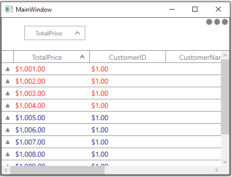 Customizing Caption Summary Cells using Converter in WPF DataGrid