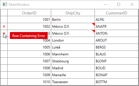 WPF DataGrid displays Error Information of Data Validation using INotifyDataErrorInfo