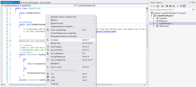 Run the SfDataGrid coded ui test