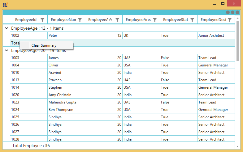 Context Menu for GroupDropArea in WPF DataGrid