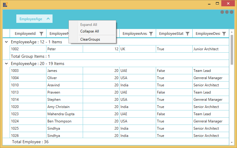 Context Menu for GroupDropItem in WPF DataGrid
