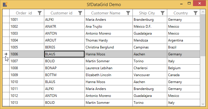 Customizing Current Row Indicator in WPF DataGrid