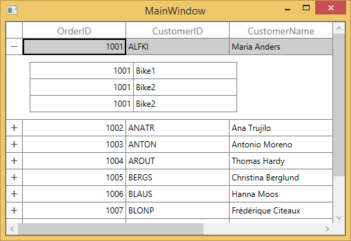 WPF Nested DataGrid without Header