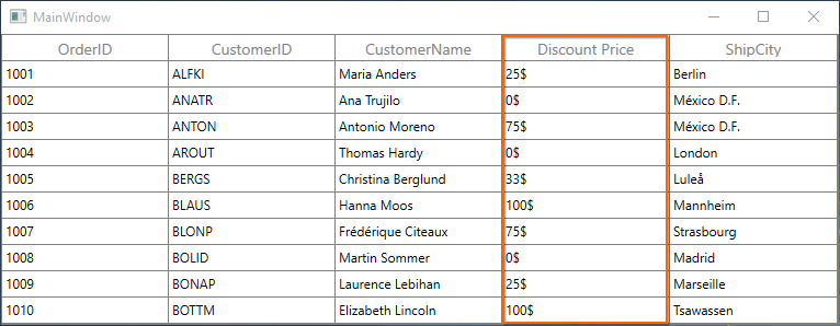 Populating data with Unbound Column in WPF SfDataGrid
