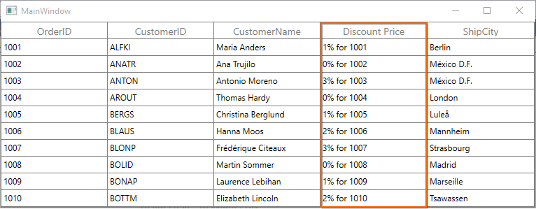 Formatting Unbound Columns in WPF DataGrid