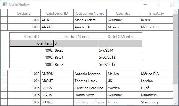 WPF DataGrid displays Unbound Rows in Master Details View