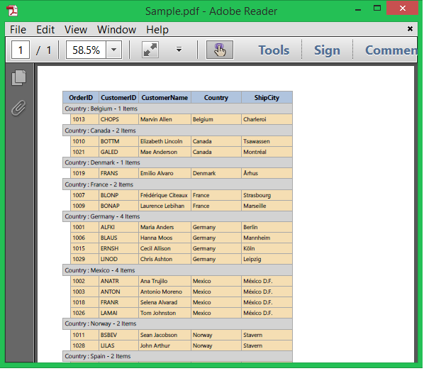 WPF DataGrid displays Exported PDF File