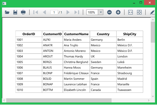 WPF DataGrid Exported to PDF Viewer