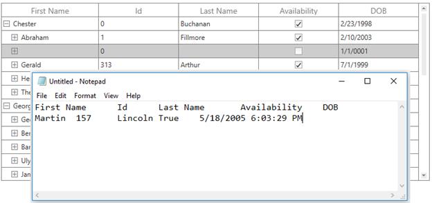 Cut to Clipboard in WPF TreeGrid
