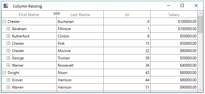Resizing Columns in WPF TreeGrid