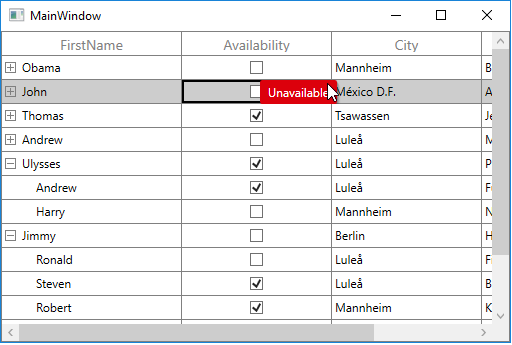 Data Validation with CheckBox in WPF TreeGrid