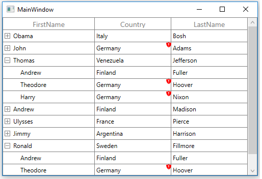 Data Validation Error Icon with Custom Color in WPF TreeGrid