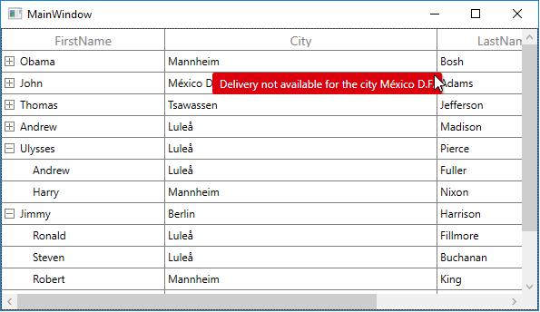 Data Validation in WPF TreeGrid using INotifyDataErrorInfo