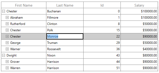 Editing in WPF TreeGrid