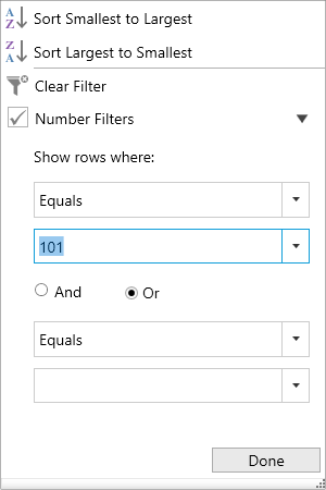 Advanced Filter with Immediate Filter in WPF TreeGrid