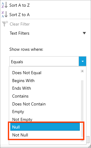 Filter Null Values using Advanced Filter in WPF TreeGrid
