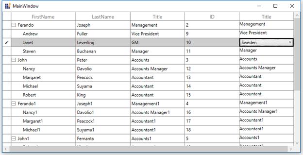 WPF TreeGrid displays ComboBox with MVVM Data Template Binding