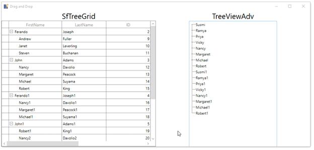 Drag and Drop between WPF TreeGrid and TreeViewAdv controls